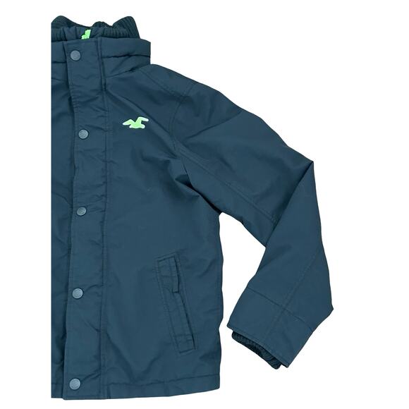 Hollister Unisex Navy Neon Green Winter Fall Jacket Coat Size S M Y2K Outdoor - Picture 4 of 8